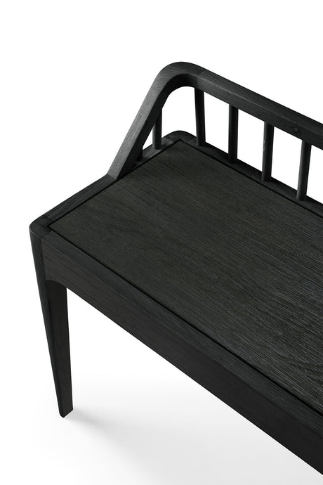 Spindle Sitzbank - lackierte Eiche - schwarz - 150 x 35 x 60 cm - ZEN ZONE