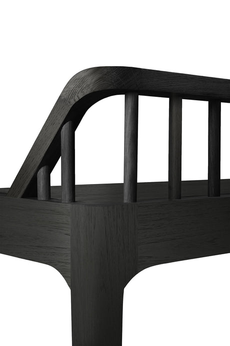 Spindle Sitzbank - lackierte Eiche - schwarz - 150 x 35 x 60 cm - ZEN ZONE