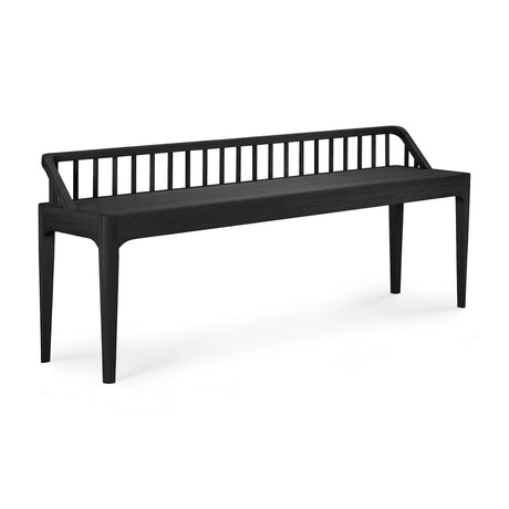 Spindle Sitzbank - lackierte Eiche - schwarz - 150 x 35 x 60 cm - ZEN ZONE