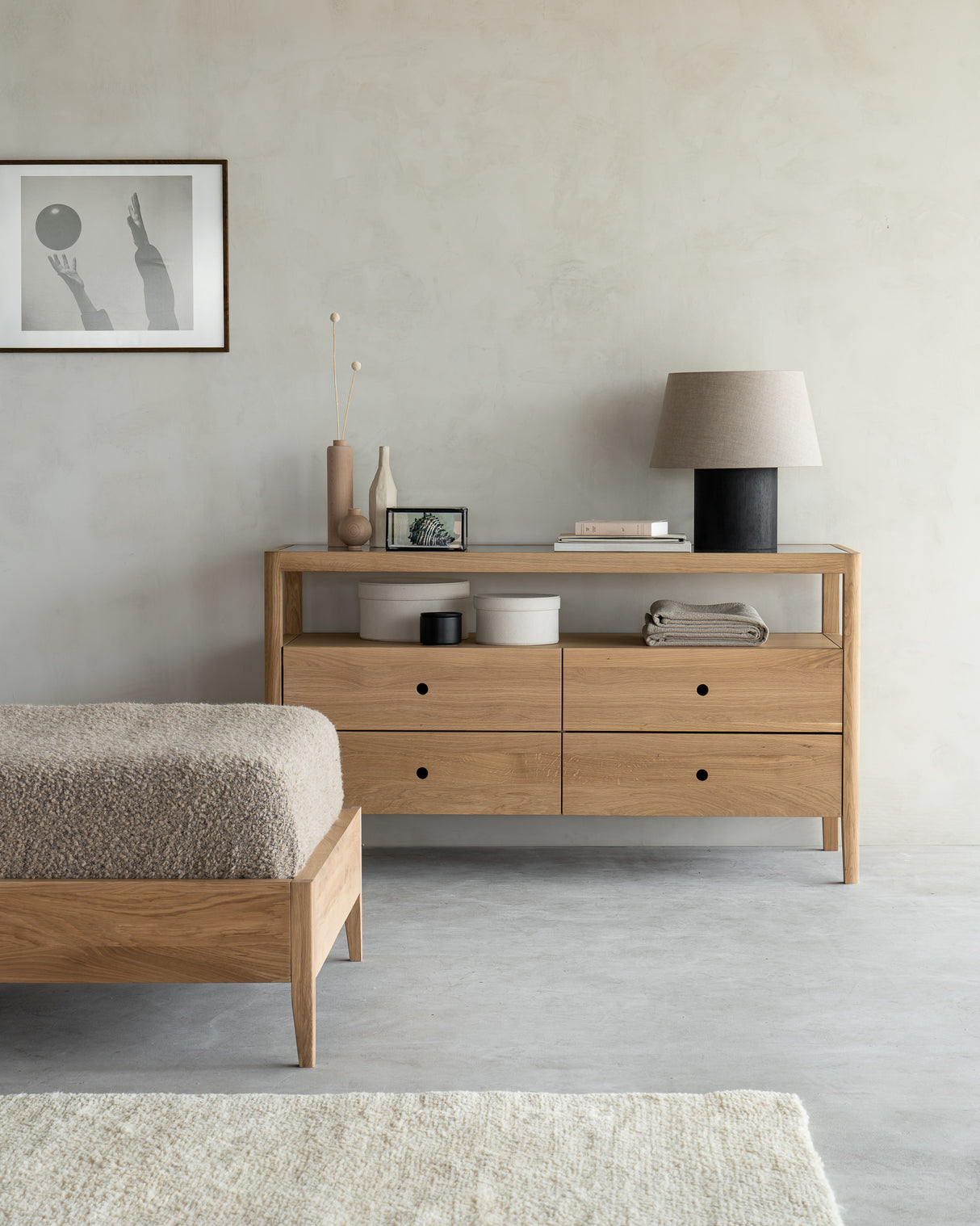 Spindle Kommode - Eiche - 4 Schubladen - 150 x 56 x 83 cm - ZEN ZONE Furniture