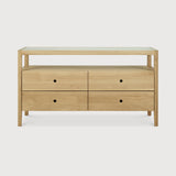 Spindle Kommode - Eiche - 4 Schubladen - 150 x 56 x 83 cm - ZEN ZONE Furniture