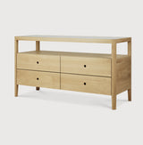 Spindle Kommode - Eiche - 4 Schubladen - 150 x 56 x 83 cm - ZEN ZONE Furniture
