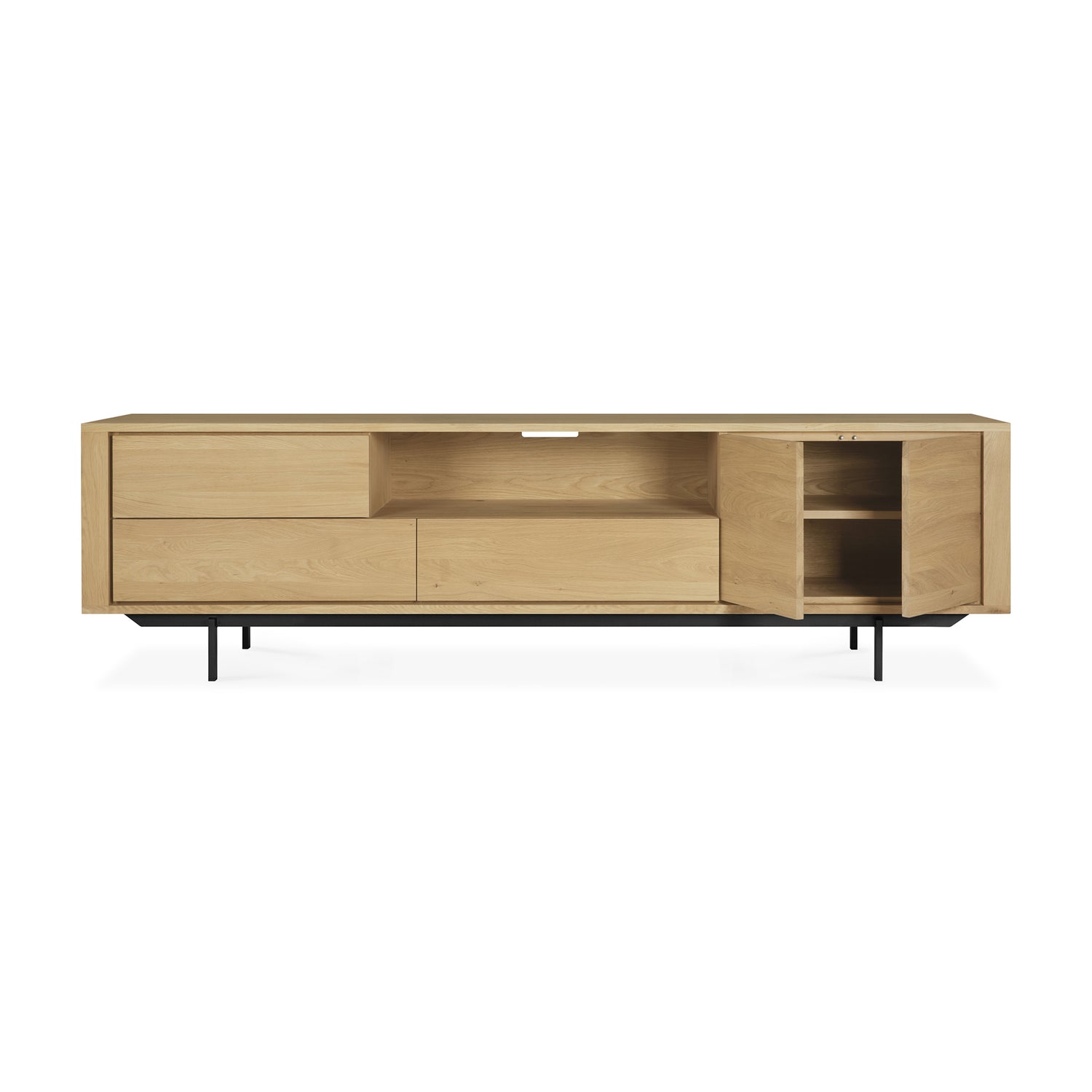 Shadow TV-Schrank - Eiche - 2 Türen - 1 Klapptür - 2 Schubladen - 224 x 45 x 63 cm - ZEN ZONE Furniture