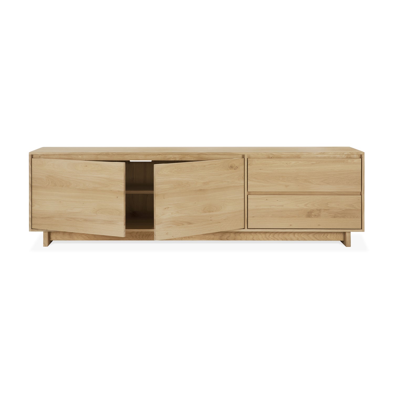 Wave TV-Schrank - Eiche - 2 Türen - 1 Klapptür - 1 Schublade - 210 x 46 x 60 cm - ZEN ZONE Furniture