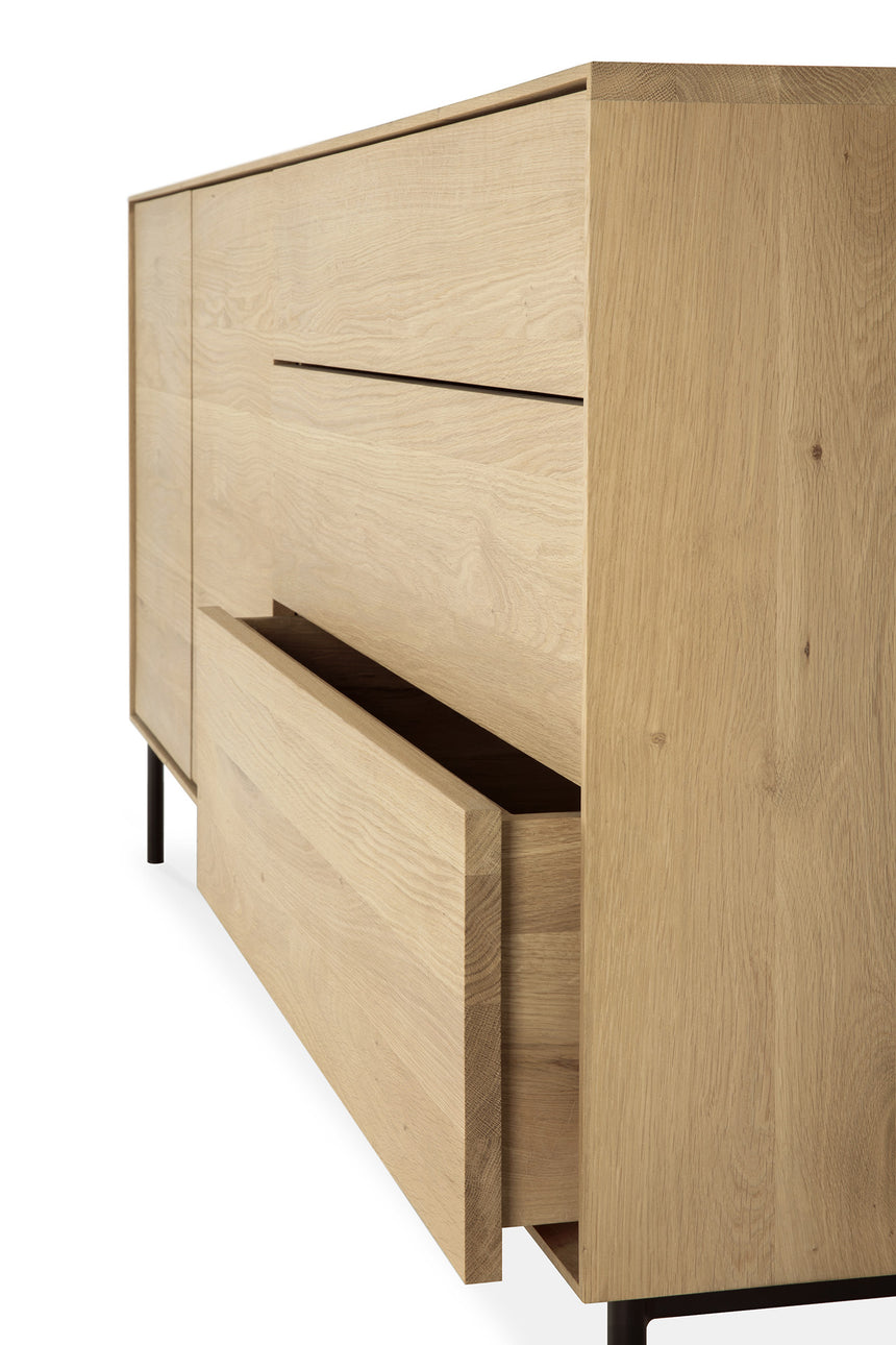 Whitebird Sideboard - lackierte Eiche - 2 Türen - 3 Schubladen - 180 x 45 x 80 cm - ZEN ZONE Furniture