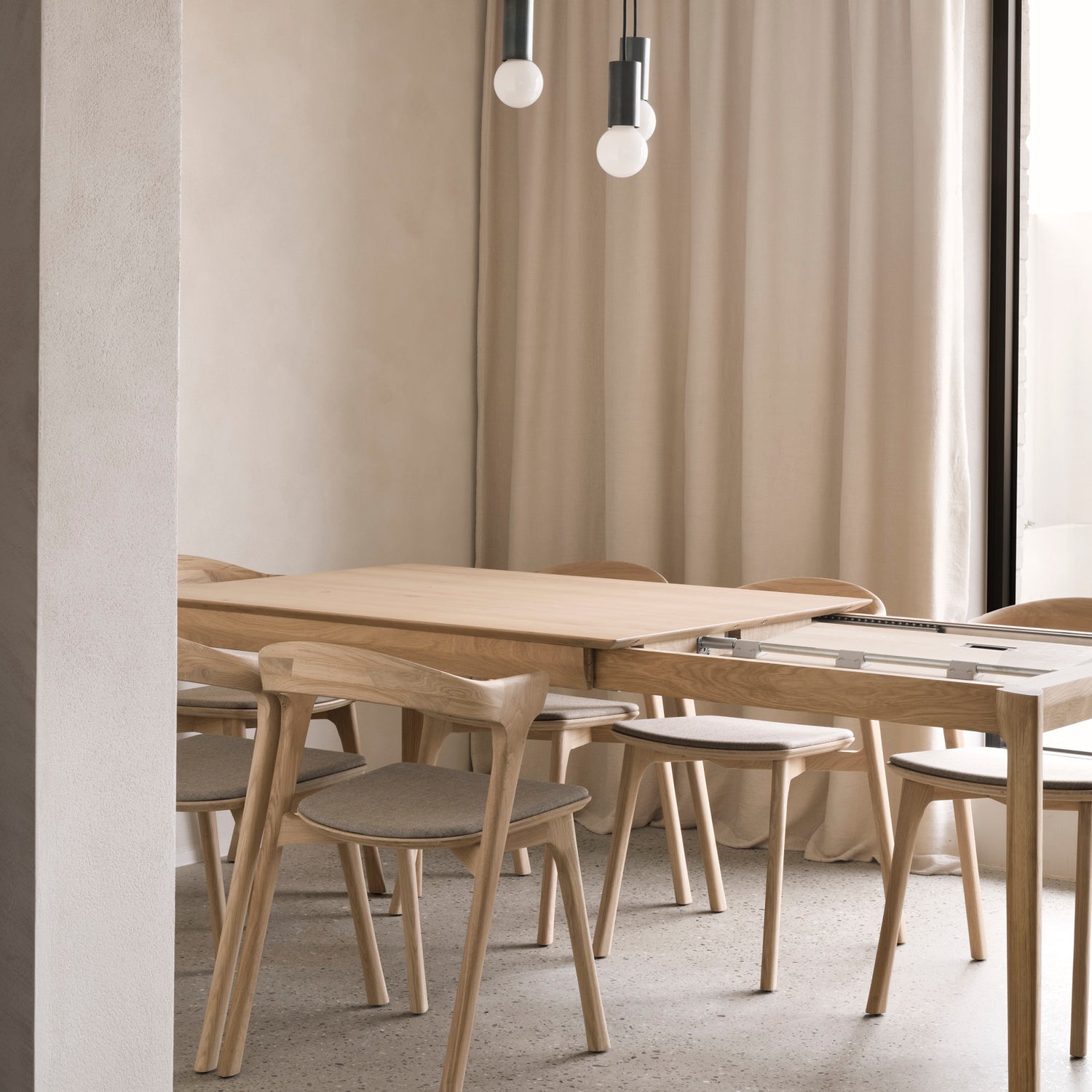 Bok ausziehbarer Esstisch - Eiche - rechteckig - 120/180 x 90 x 76 cm - ZEN ZONE Furniture