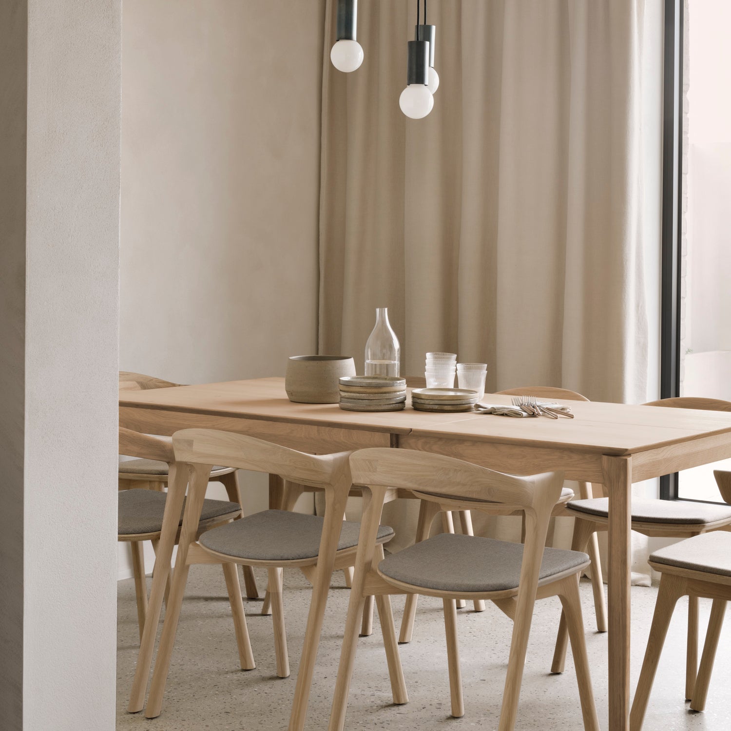 Bok ausziehbarer Esstisch - Eiche - rechteckig - 120/180 x 90 x 76 cm - ZEN ZONE Furniture