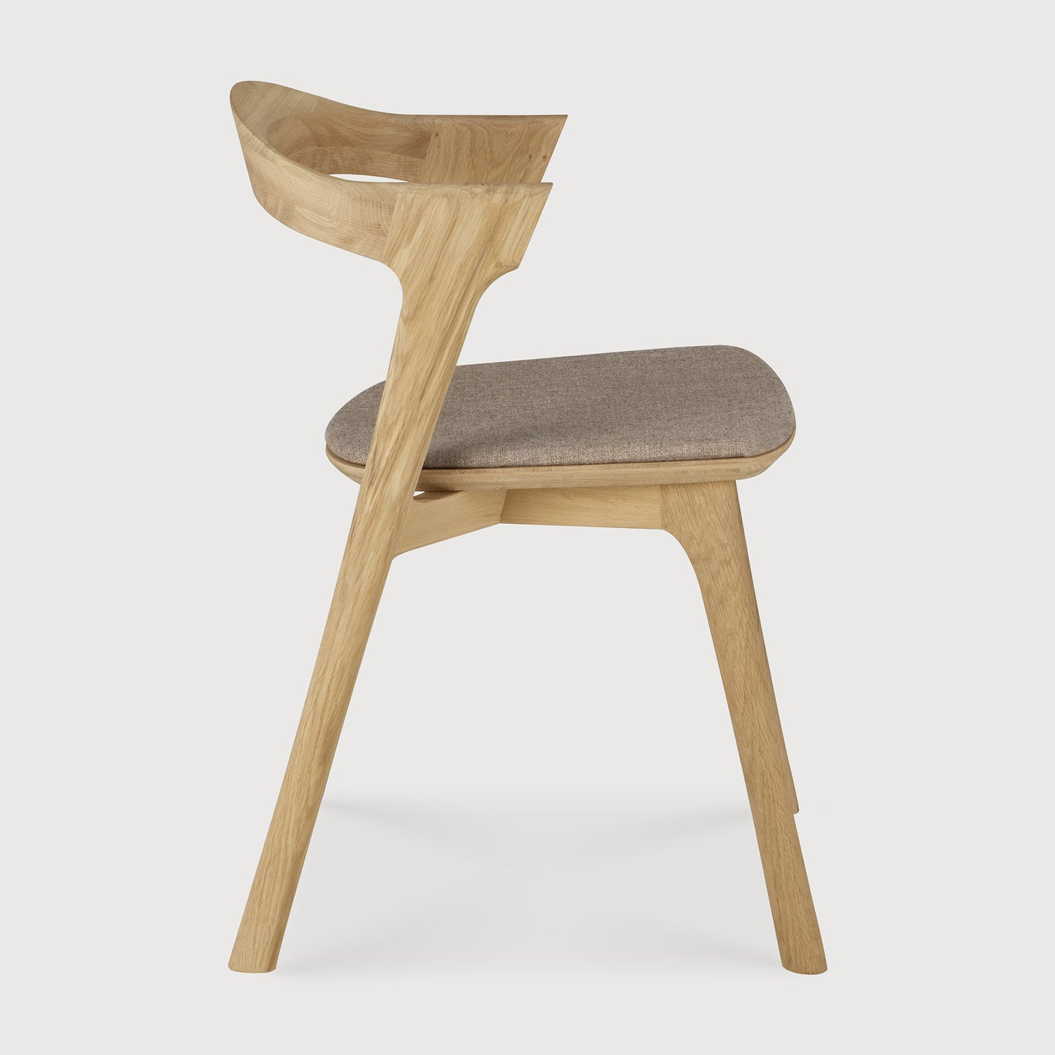 Bok Esszimmerstuhl - lackierte Eiche - warmgrauer Stoff - 50 x 54 x 76 cm - ZEN ZONE Furniture