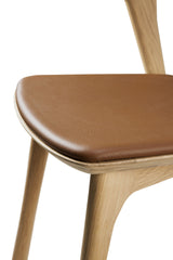 Bok Esszimmerstuhl - lackierte Eiche - Cognac Leder - 50 x 54 x 76 cm - ZEN ZONE