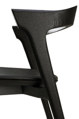 Bok Esszimmerstuhl - lackierte Eiche - schwarz - schwarzes Leder - 50 x 54 x 76 cm - ZEN ZONE