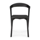 Bok Esszimmerstuhl - lackierte Eiche - schwarz - schwarzes Leder - 50 x 54 x 76 cm - ZEN ZONE