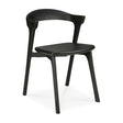 Bok Esszimmerstuhl - lackierte Eiche - schwarz - schwarzes Leder - 50 x 54 x 76 cm - ZEN ZONE