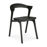 Bok Esszimmerstuhl - lackierte Eiche - schwarz - schwarzes Leder - 50 x 54 x 76 cm - ZEN ZONE