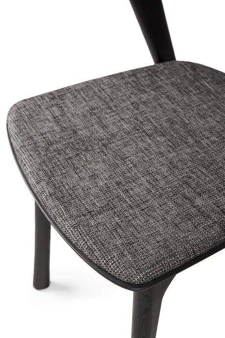 Bok Esszimmerstuhl - lackierte Eiche - schwarz - grauer Stoff - 50 x 54 x 76 cm - ZEN ZONE