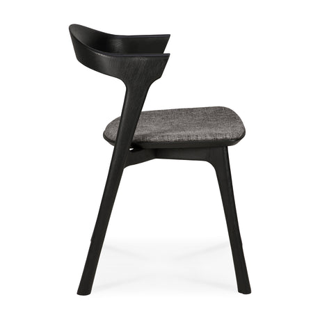Bok Esszimmerstuhl - lackierte Eiche - schwarz - grauer Stoff - 50 x 54 x 76 cm - ZEN ZONE