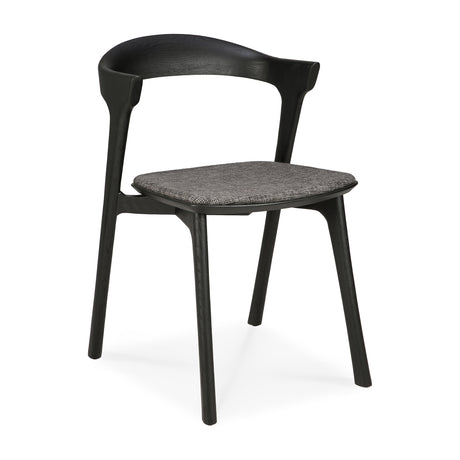Bok Esszimmerstuhl - lackierte Eiche - schwarz - grauer Stoff - 50 x 54 x 76 cm - ZEN ZONE