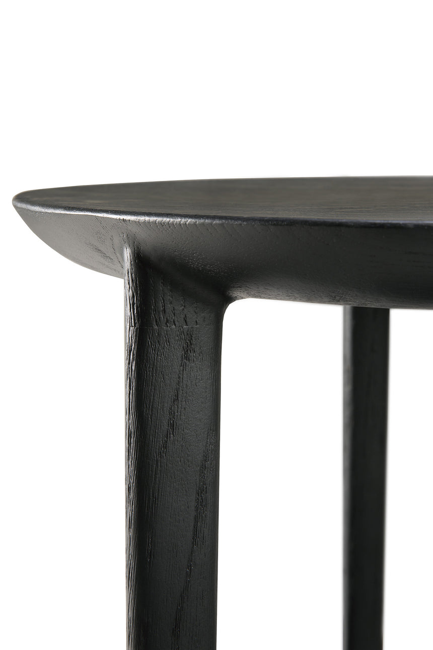 Bok Beistelltisch - lackierte Eiche - schwarz - rund - 43 x 43 x 50 cm - ZEN ZONE Furniture