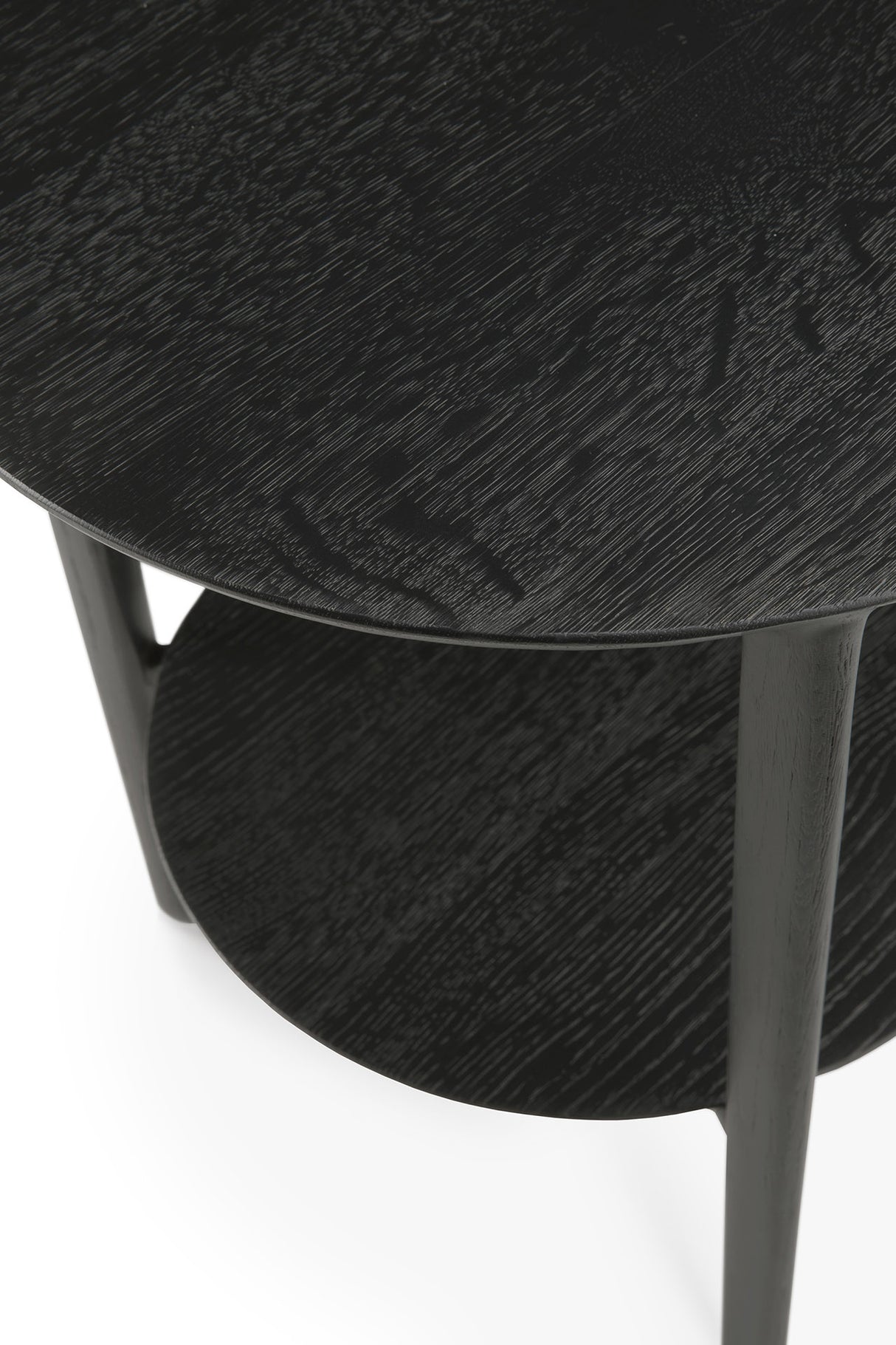 Bok Beistelltisch - lackierte Eiche - schwarz - rund - 43 x 43 x 50 cm - ZEN ZONE Furniture