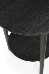 Bok Beistelltisch - lackierte Eiche - schwarz - rund - 43 x 43 x 50 cm - ZEN ZONE Furniture