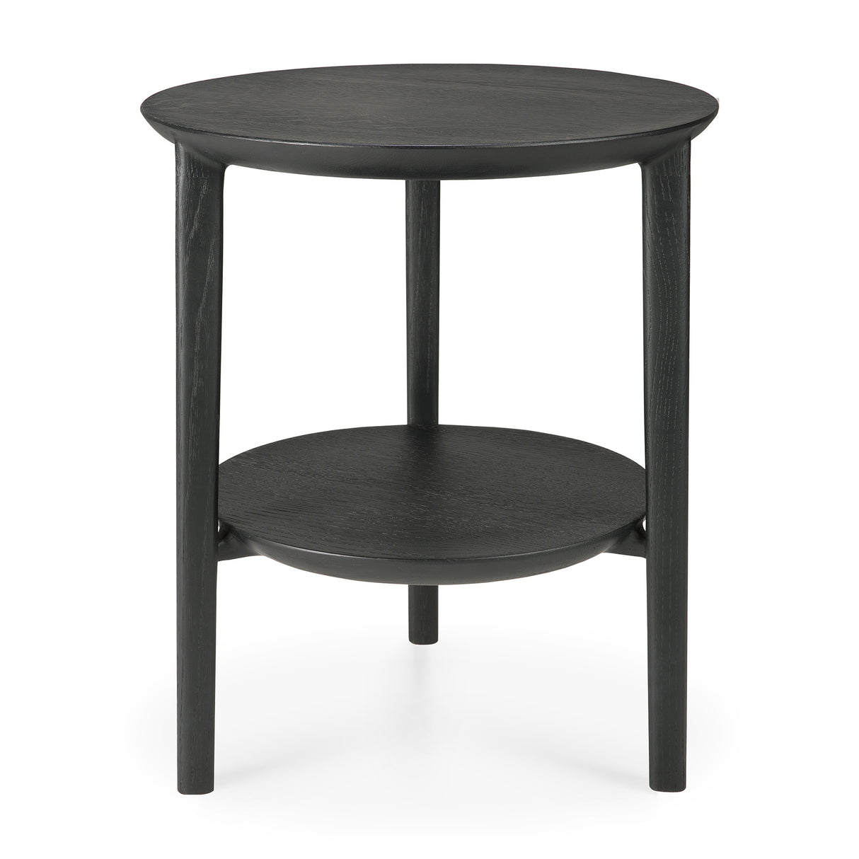 Bok Beistelltisch - lackierte Eiche - schwarz - rund - 43 x 43 x 50 cm - ZEN ZONE Furniture