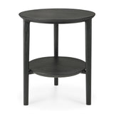 Bok Beistelltisch - lackierte Eiche - schwarz - rund - 43 x 43 x 50 cm - ZEN ZONE Furniture