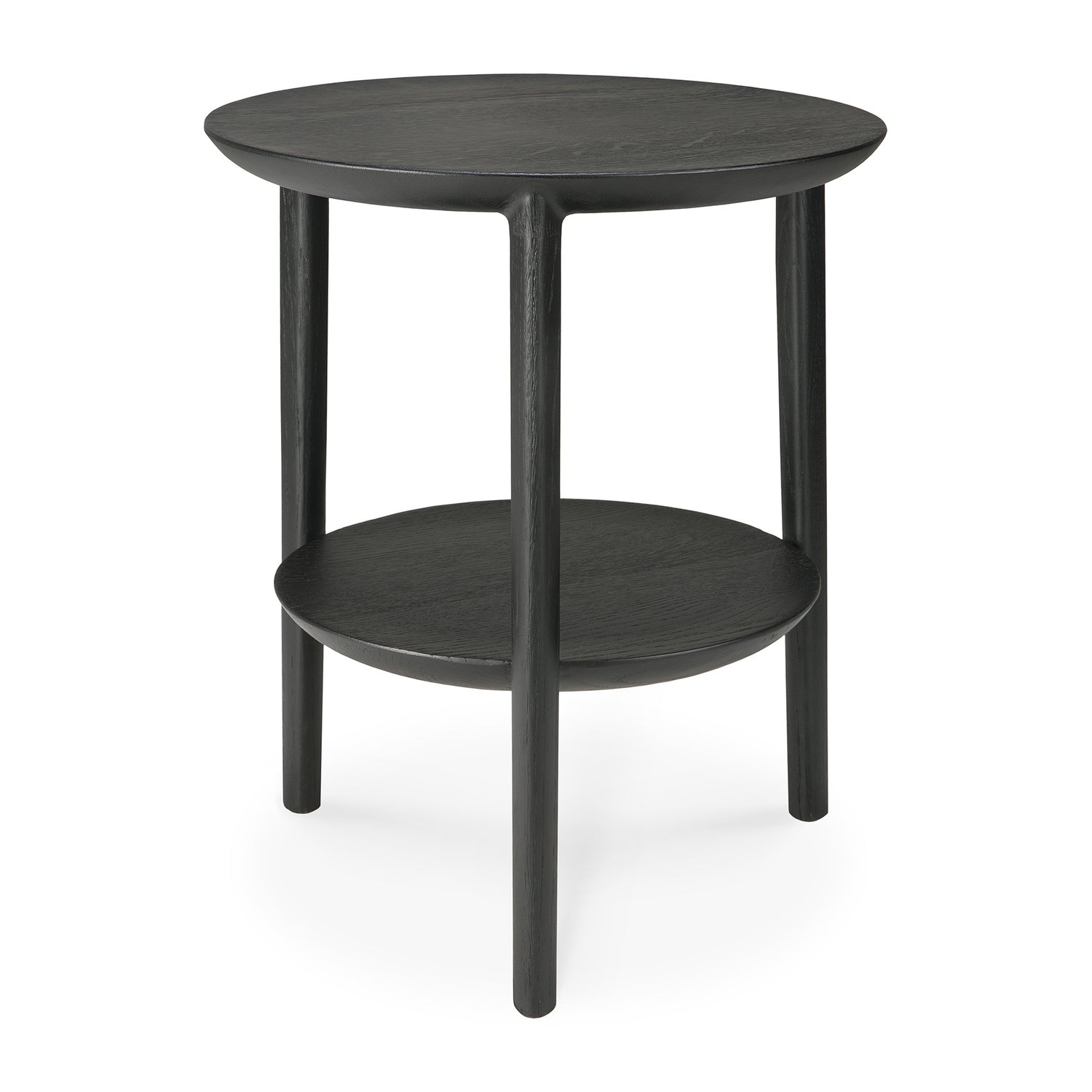Bok Beistelltisch - lackierte Eiche - schwarz - rund - 43 x 43 x 50 cm - ZEN ZONE Furniture