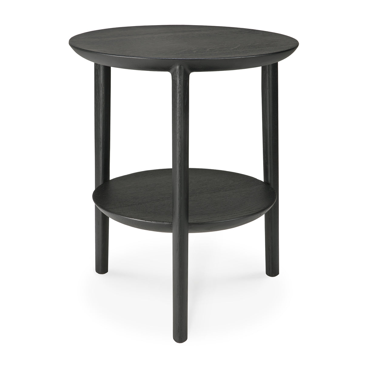 Bok Beistelltisch - lackierte Eiche - schwarz - rund - 43 x 43 x 50 cm - ZEN ZONE Furniture