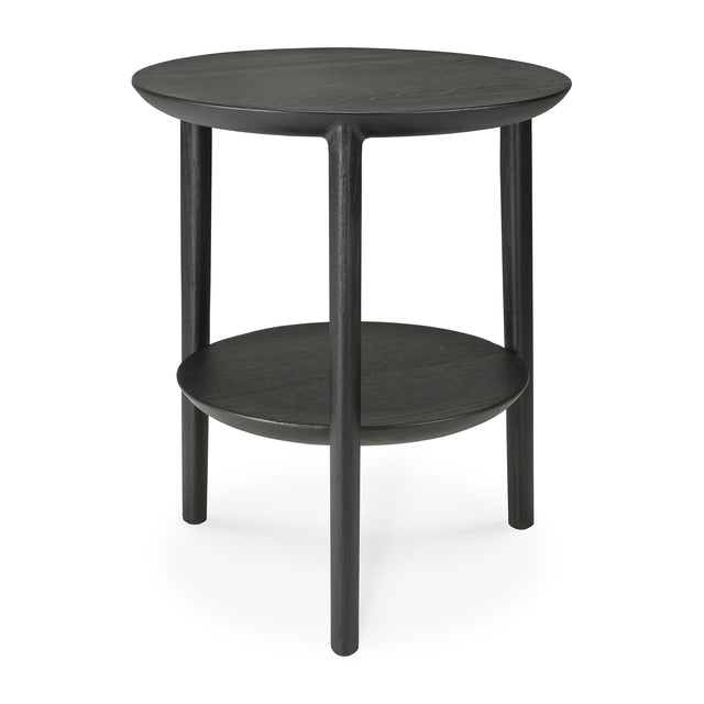 Bok Beistelltisch - lackierte Eiche - schwarz - rund - 43 x 43 x 50 cm - ZEN ZONE Furniture