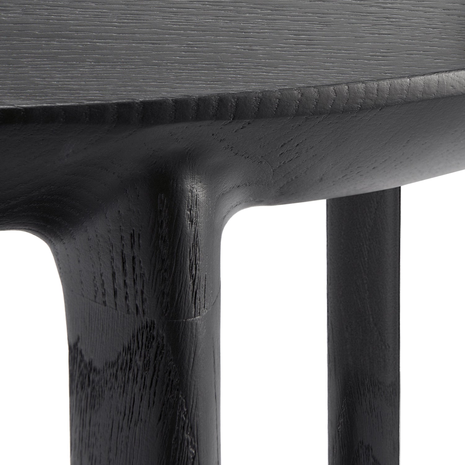Bok Beistelltisch - lackierte Eiche - schwarz - rund - 43 x 43 x 50 cm - ZEN ZONE Furniture