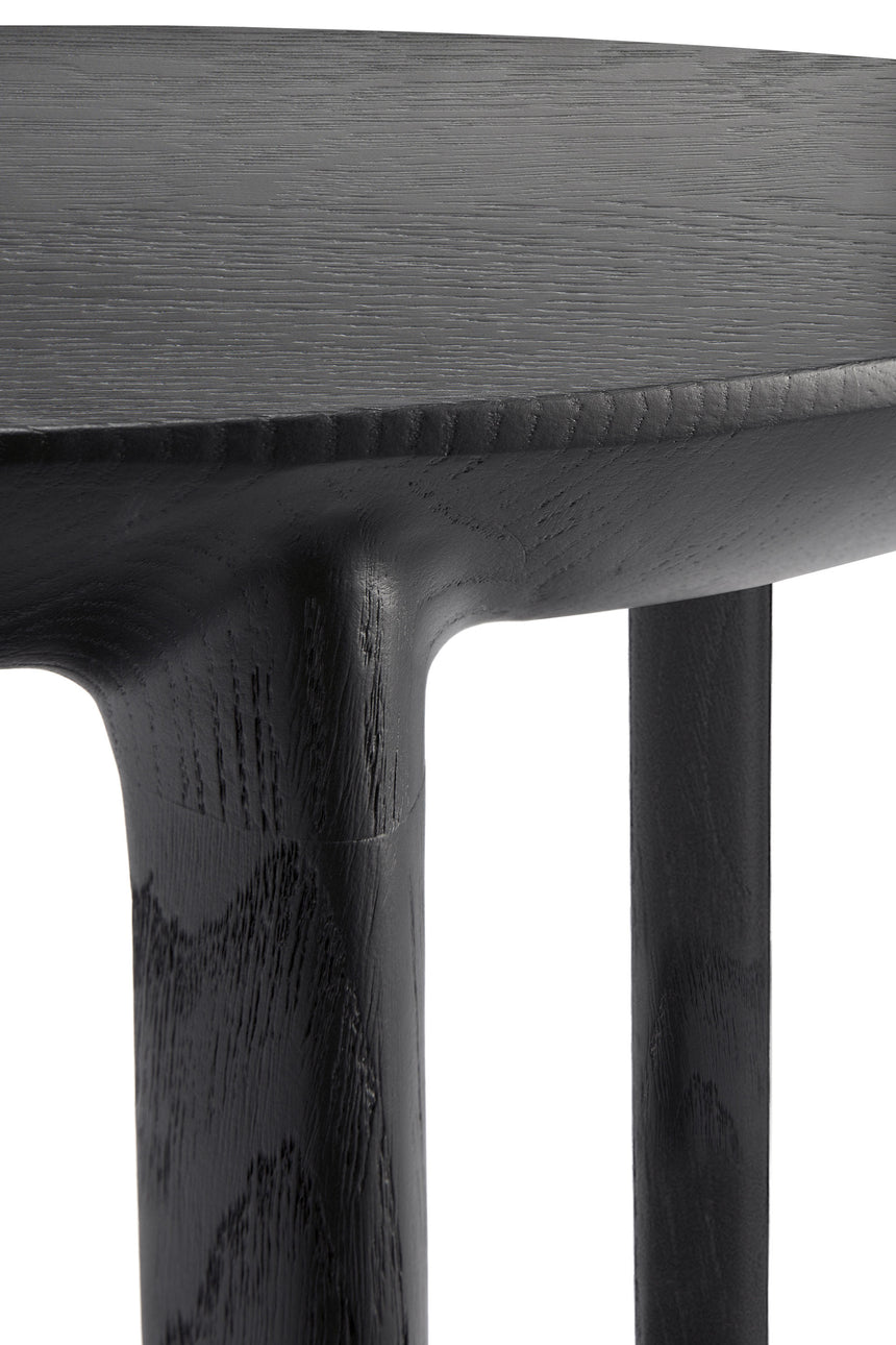 Bok Beistelltisch - lackierte Eiche - schwarz - rund - 43 x 43 x 50 cm - ZEN ZONE Furniture