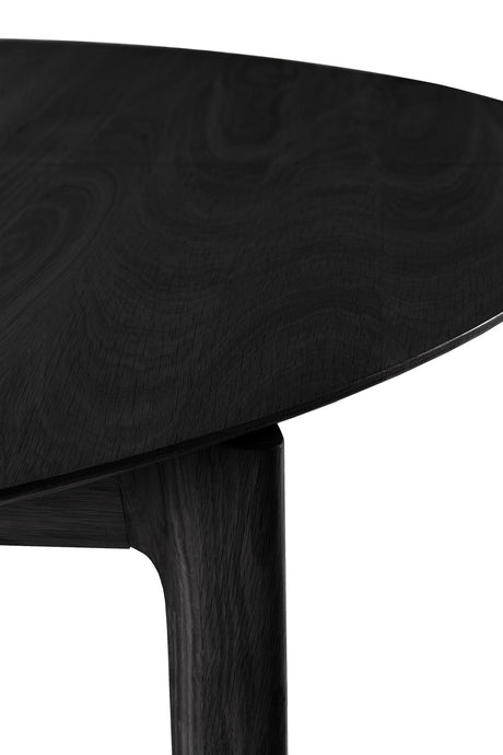 Bok ausziehbarer Esstisch - lackierte Eiche - schwarz - rund - 129/179 x 129 x 76 cm - ZEN ZONE Furniture