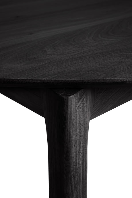 Bok ausziehbarer Esstisch - lackierte Eiche - schwarz - rund - 129/179 x 129 x 76 cm - ZEN ZONE Furniture