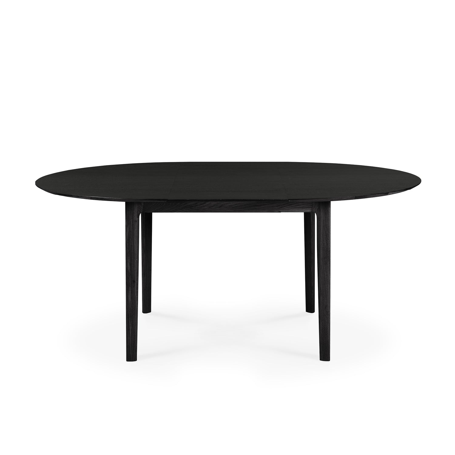 Bok ausziehbarer Esstisch - lackierte Eiche - schwarz - rund - 129/179 x 129 x 76 cm - ZEN ZONE Furniture