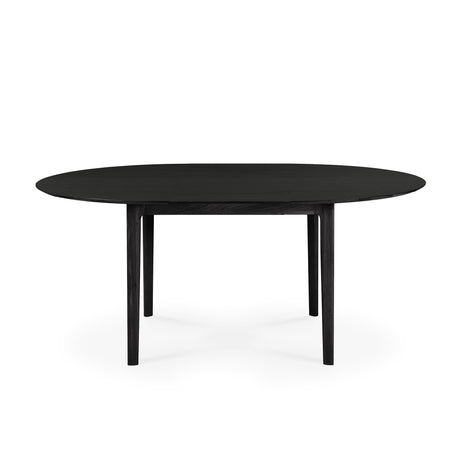 Bok ausziehbarer Esstisch - lackierte Eiche - schwarz - rund - 129/179 x 129 x 76 cm - ZEN ZONE Furniture
