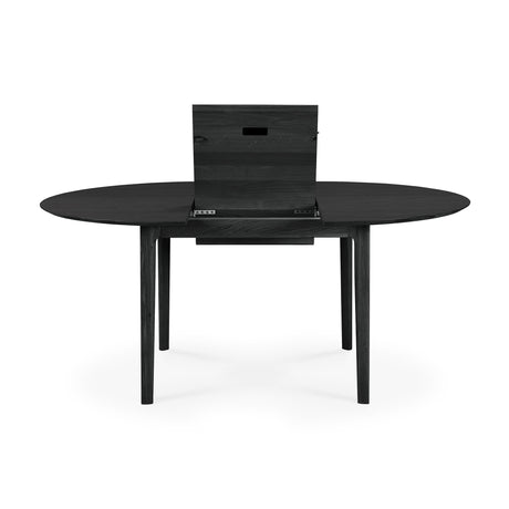 Bok ausziehbarer Esstisch - lackierte Eiche - schwarz - rund - 129/179 x 129 x 76 cm - ZEN ZONE Furniture