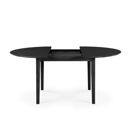 Bok ausziehbarer Esstisch - lackierte Eiche - schwarz - rund - 129/179 x 129 x 76 cm - ZEN ZONE Furniture