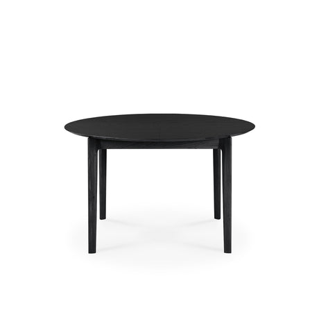 Bok ausziehbarer Esstisch - lackierte Eiche - schwarz - rund - 129/179 x 129 x 76 cm - ZEN ZONE Furniture