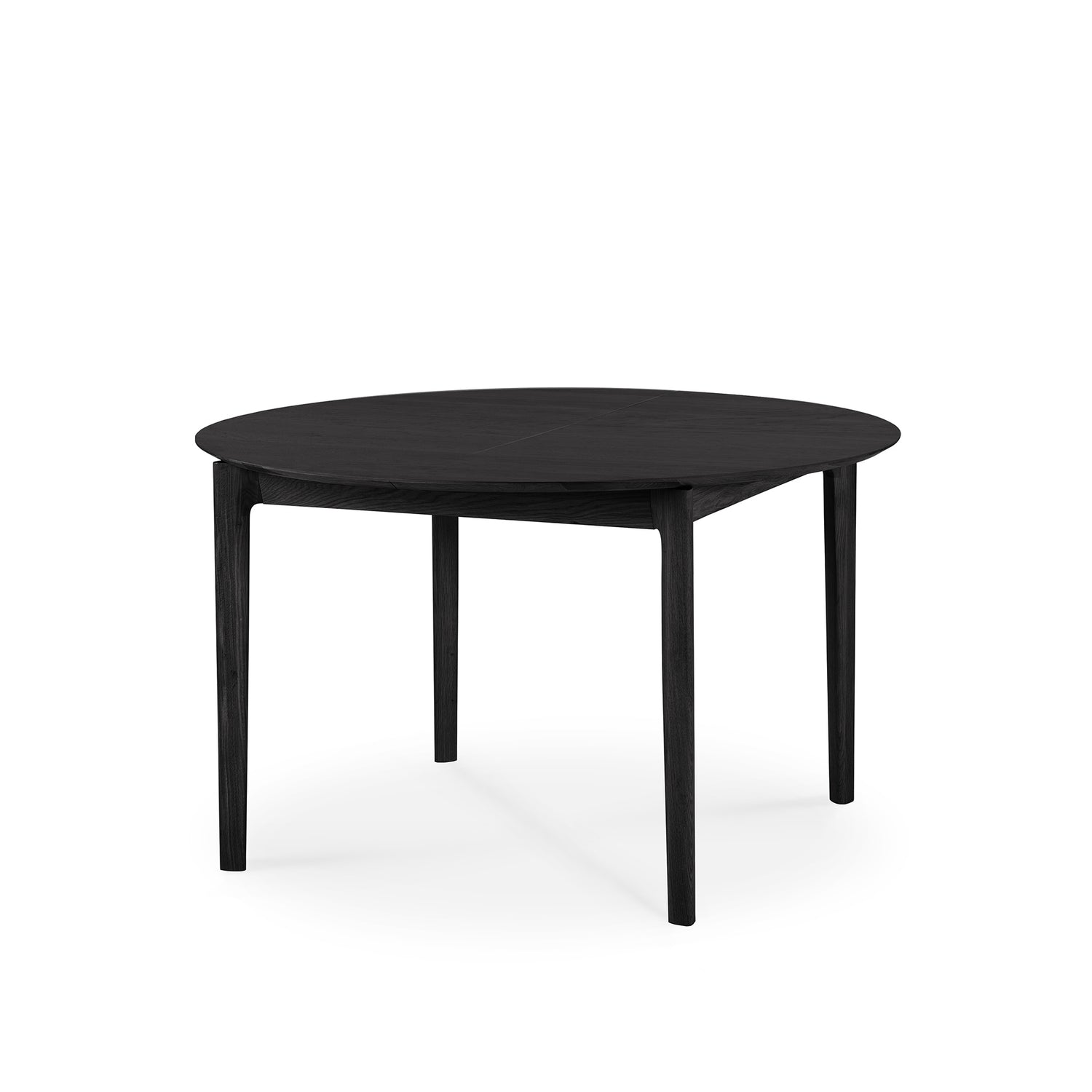 Bok ausziehbarer Esstisch - lackierte Eiche - schwarz - rund - 129/179 x 129 x 76 cm - ZEN ZONE Furniture