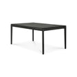 Bok ausziehbarer Esstisch - lackierte Eiche - schwarz - rechteckig - 140/220 x 90 x 76 cm - ZEN ZONE