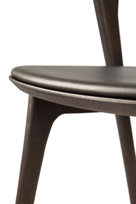Bok Esszimmerstuhl - lackierte Eiche - braun - braunes Leder - 50 x 54 x 76 cm - ZEN ZONE Furniture