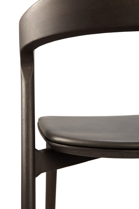 Bok Esszimmerstuhl - lackierte Eiche - braun - braunes Leder - 50 x 54 x 76 cm - ZEN ZONE Furniture