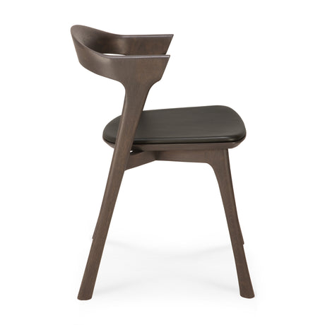 Bok Esszimmerstuhl - lackierte Eiche - braun - braunes Leder - 50 x 54 x 76 cm - ZEN ZONE Furniture