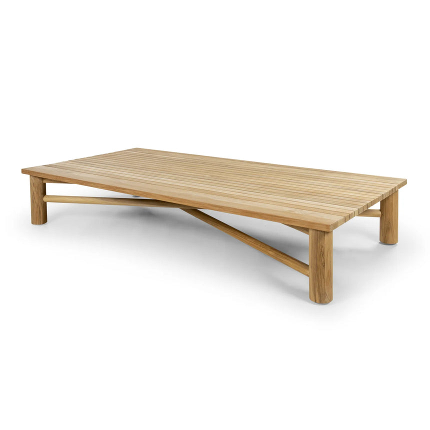 Garten Couchtisch Camogli aus Teakholz in Natur, 180×90×30 cm - ZEN ZONE Furniture