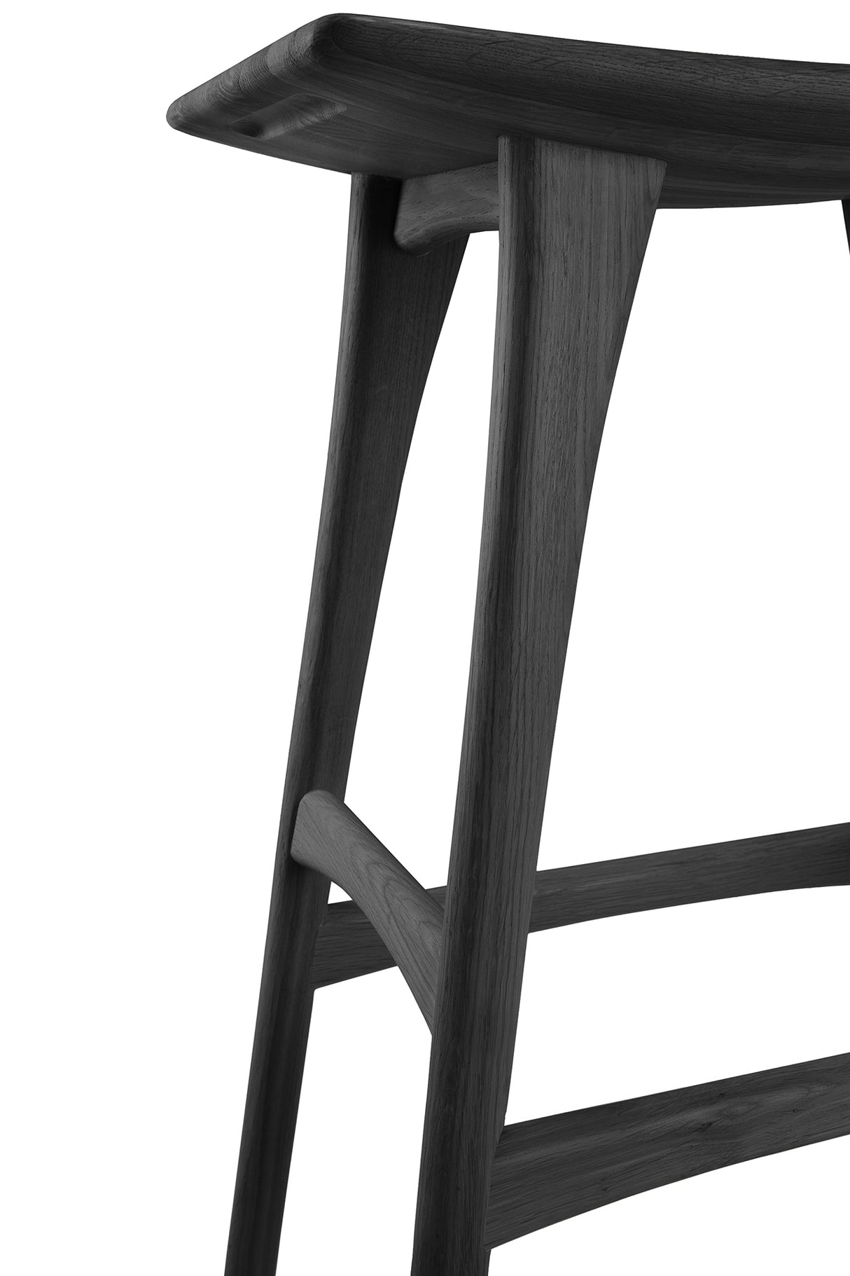 Osso Barhocker - lackierte Eiche - schwarz - 57 x 33 x 80 cm - ZEN ZONE Furniture