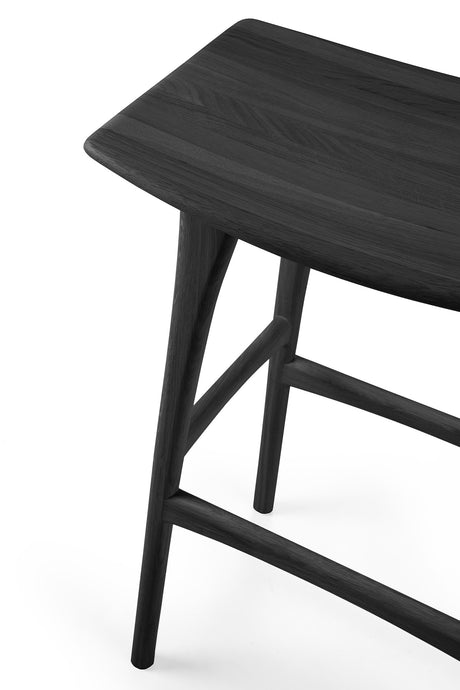 Osso Barhocker - lackierte Eiche - schwarz - 57 x 33 x 80 cm - ZEN ZONE Furniture