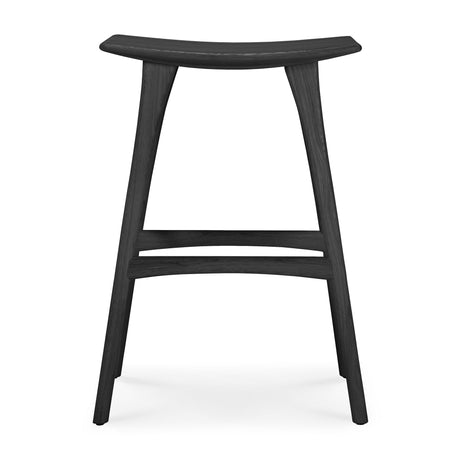 Osso Barhocker - lackierte Eiche - schwarz - 57 x 33 x 80 cm - ZEN ZONE Furniture
