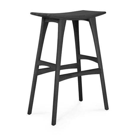 Osso Barhocker - lackierte Eiche - schwarz - 57 x 33 x 80 cm - ZEN ZONE Furniture