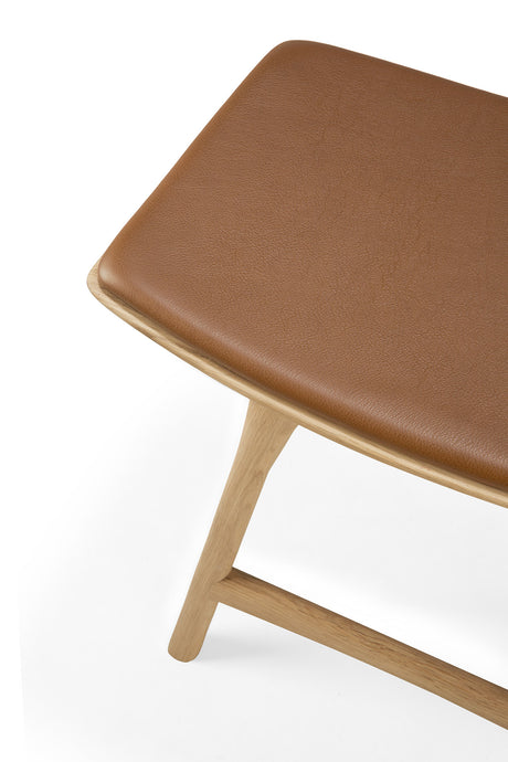 Osso Hocker - lackierte Eiche - Cognac Leder - 50 x 33 x 51 cm - ZEN ZONE Furniture