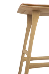 Osso Tresenhocker - lackierte Eiche - Cognac Leder - 57 x 33 x 69 cm - ZEN ZONE Furniture