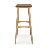 Osso Tresenhocker - lackierte Eiche - Cognac Leder - 57 x 33 x 69 cm - ZEN ZONE Furniture